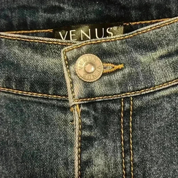 Venus NWOT Bling Mesh Holes Jeans Denim size 16 Y2K style - Picture 6 of 9